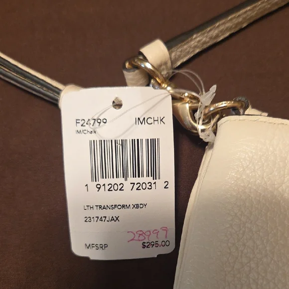 Coach Cream Leather Crossbody Bag BRAND NEW WITH TAGS - Picture 2 of 9